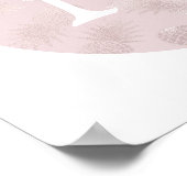 可愛いホイフェイクルバラ金ゴールドパイナップルモノグラム ポスター (角)