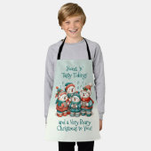 可愛いホッキョクグマの歌は非常に早いクリスマスを持っている! エプロン (着用した状態)