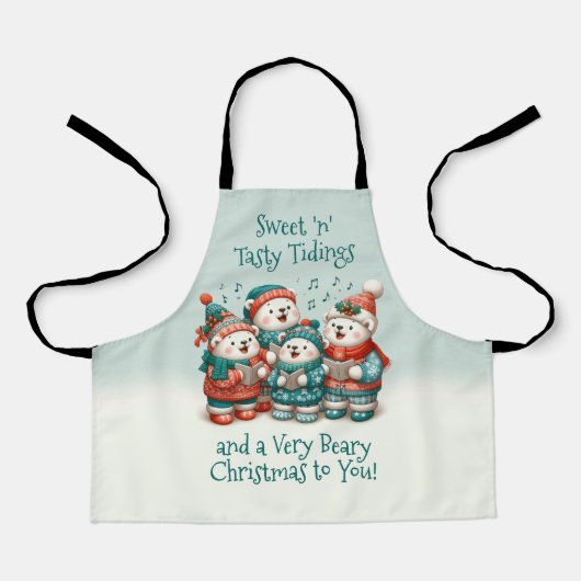 可愛いホッキョクグマの歌は非常に早いクリスマスを持っている! エプロン (正面)