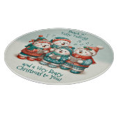可愛いホッキョクグマの歌は非常に早いクリスマスを持っている！ カッティングボード (角)