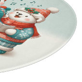 可愛いホッキョクグマの歌は非常に早いクリスマスを持っている！ カッティングボード (角)