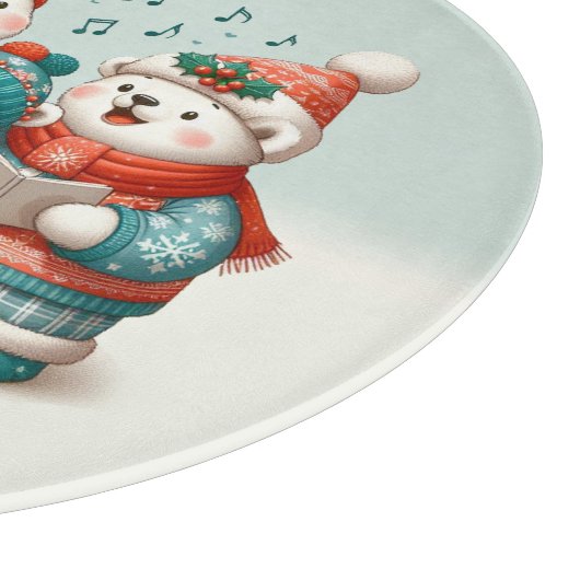 可愛いホッキョクグマの歌は非常に早いクリスマスを持っている！ カッティングボード (角)
