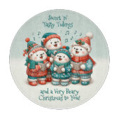 可愛いホッキョクグマの歌は非常に早いクリスマスを持っている！ カッティングボード (正面)