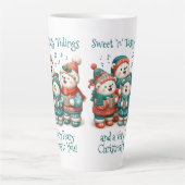 可愛いホッキョクグマの歌は非常に早いクリスマスを持っている! カフェラテマグ (正面)