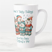 可愛いホッキョクグマの歌は非常に早いクリスマスを持っている! カフェラテマグ (右)