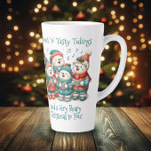 可愛いホッキョクグマの歌は非常に早いクリスマスを持っている! カフェラテマグ