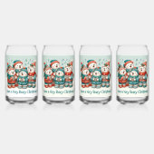 可愛いホッキョクグマの歌は非常に早いクリスマスを持っている！ ガラス缶 (裏面)