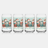 可愛いホッキョクグマの歌は非常に早いクリスマスを持っている！ ガラス缶 (正面)