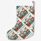 可愛いホッキョクグマの歌は非常に早いクリスマスを持っている! スモールクリスマスストッキング (裏面)