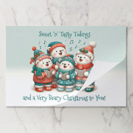 可愛いホッキョクグマの歌は非常に早いクリスマスを持っている！ ペーパーパッド