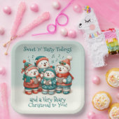 可愛いホッキョクグマの歌は非常に早いクリスマスを持っている！ ペーパープレート (パーティー)