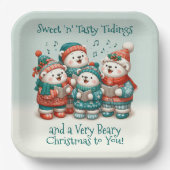 可愛いホッキョクグマの歌は非常に早いクリスマスを持っている！ ペーパープレート (正面)