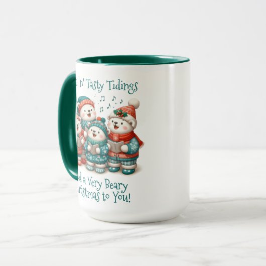 可愛いホッキョクグマの歌は非常に早いクリスマスを持っている! マグカップ (正面左)