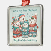 可愛いホッキョクグマの歌は非常に早いクリスマスを持っている! メタルオーナメント (左)