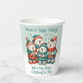 可愛いホッキョクグマの歌は非常に早いクリスマスを持っている！ 紙コップ (裏面)