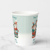 可愛いホッキョクグマの歌は非常に早いクリスマスを持っている！ 紙コップ (右)