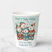 可愛いホッキョクグマの歌は非常に早いクリスマスを持っている！ 紙コップ (正面)