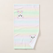 可愛いホッキョクグマの色数々ののパステルシェード バスタオルセット (ハンドタオル)