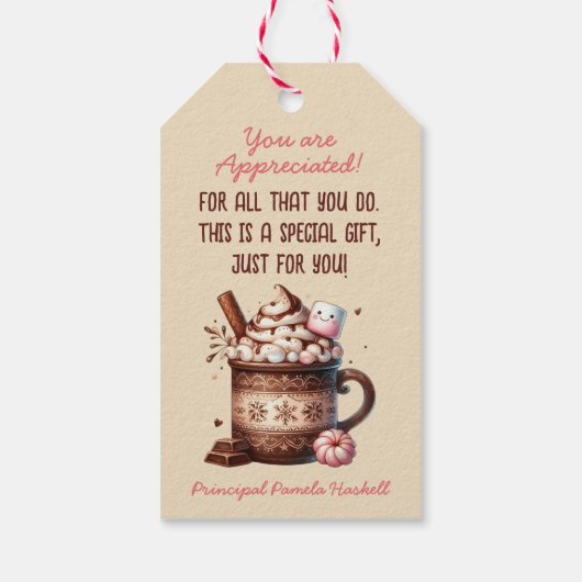 可愛いホットココアの休日に付き合ってきた ギフトタグ (裏面)