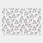 可愛いホットコーヒーシームレスパターン ラッピングペーパーシート (正面3)