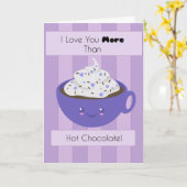 可愛いホットチョコレート「愛してる」 カード (黄色い花)