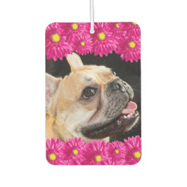 可愛いホットピンクデイジーカスタムフォトカー カーエアーフレッシュナー