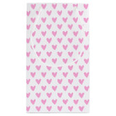 可愛いホットピンクハート柄 スモールペーパーバッグ (裏面)