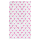 可愛いホットピンクハート柄 スモールペーパーバッグ (正面)