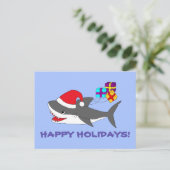 可愛いホリデーシャーク付きポストカード ポストカード (スタンド正面)