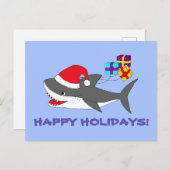 可愛いホリデーシャーク付きポストカード ポストカード (正面/裏面)