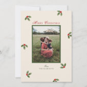 可愛いホリークリスマスフォトホリデーカード シーズンカード (正面)