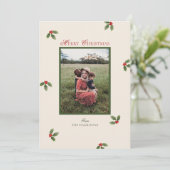 可愛いホリークリスマスフォトホリデーカード シーズンカード (スタンド正面)