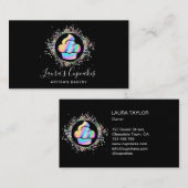 可愛いホログラフィックカップケーキベーカリーシェフケーキ 名刺 (正面/裏面)