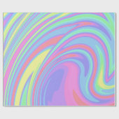 可愛いホログラフィックマーブルアート ラッピングペーパー (フラット)