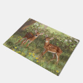 可愛いホワイテールディアツイン ドアマット (アングル)