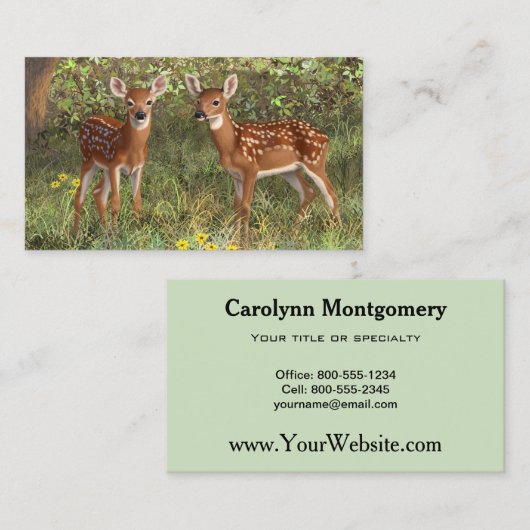 可愛いホワイテールディアツイン 名刺 (正面/裏面)