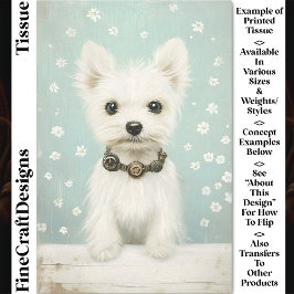 可愛いホワイトウェスティー、ステームパンクカラーCX3デコパージュ 薄葉紙