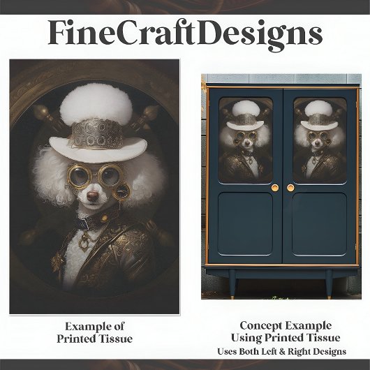 可愛いホワイトスチームパンクプー絵画ドレのD2Lデコページ 薄葉紙