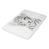 可愛いホワイトタイガーアート – かわいい野生動物アート バスマット (アングル)