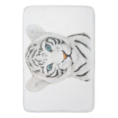 可愛いホワイトタイガーアート – かわいい野生動物アート バスマット (正面縦)