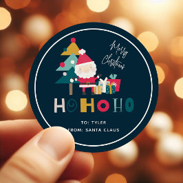 可愛いホーホーホー 子供用クリスマスギフト ラウンドシール