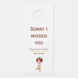 可愛いホームヘルス気にナースサービス名刺 ドアノブサイン