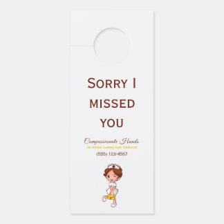 可愛いホームヘルス気にナースサービス名刺 ドアノブサイン