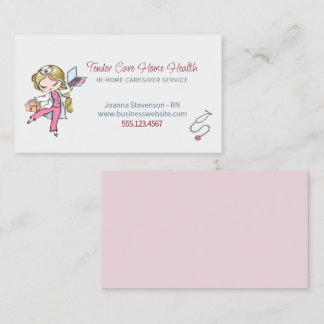 可愛いホームヘルス気にナースサービス名刺 名刺