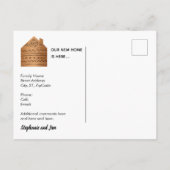 可愛いホーム銅黒ストライプのアドレス変更 案内ポストカード (裏面)