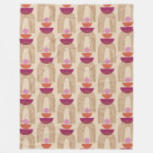 可愛いボウホアーチラインの形状明るい赤紫色と金ゴールド フリースブランケット (正面)