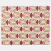 可愛いボウホアーチラインの形状明るい赤紫色と金ゴールド フリースブランケット (正面(横))