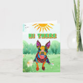 可愛いボストカラフルンテリアのグリーティングカード カード (正面)