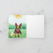 可愛いボストカラフルンテリアのグリーティングカード カード (内部)