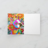 可愛いボストカラフルンテリアのグリーティングカード サンキューカード (内部)